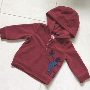 3 for $12! 3-6 month Maroon moose sweater